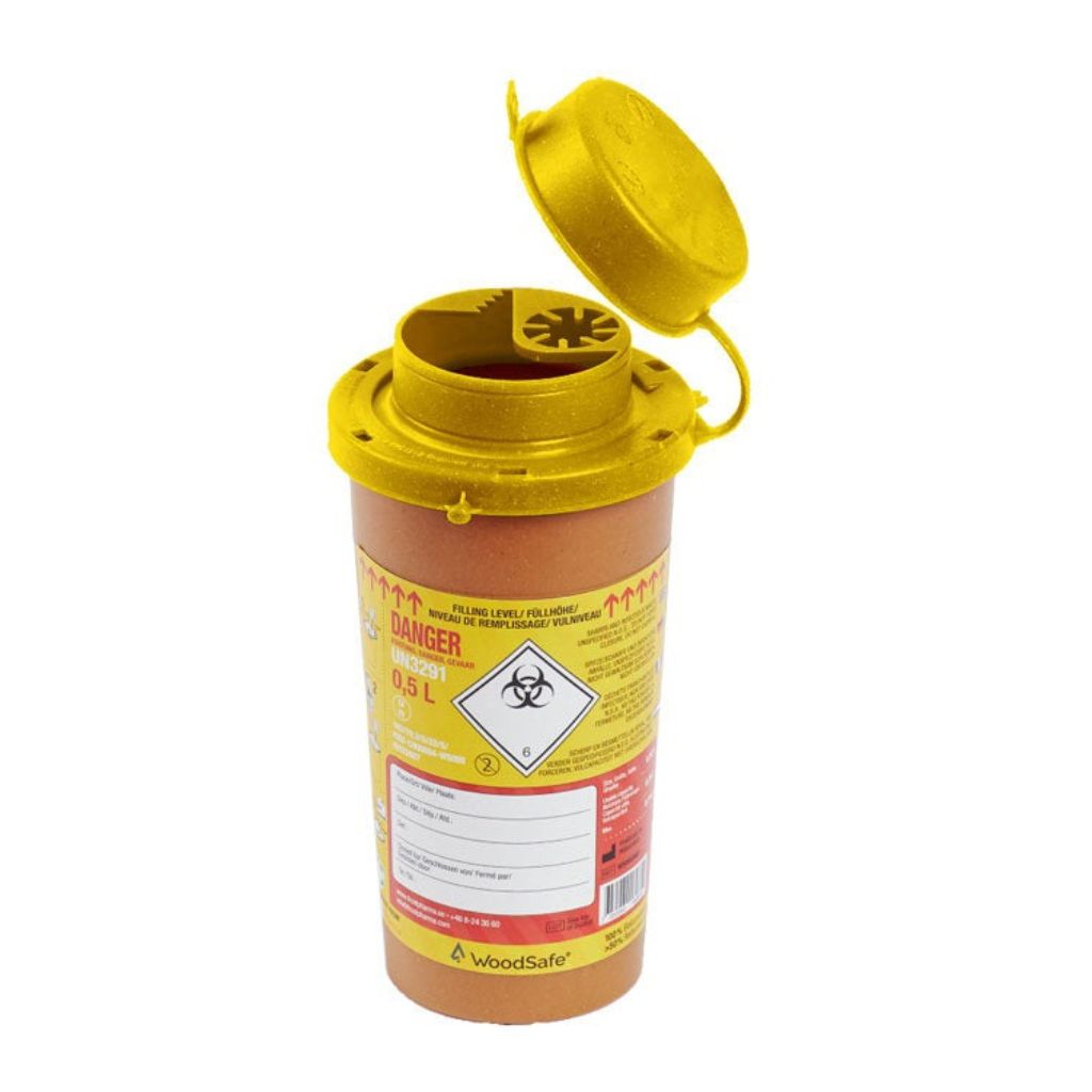 WOODSAFE SHARPS BIN 0.5ltr : The Sustainable Choice for Hazardous Waste Disposal
WOODSAFE® is the world’s only truly environmentally friendly, non-plastic sharps bin, offering a revolutionary solution to clinical waste management.