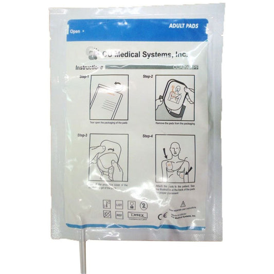 Package of Co-Medical Systems, Inc. adult pads with instructions on a white background