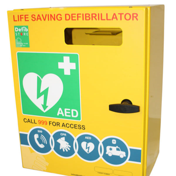 Click Medical Defibrillator Stainless Steel Wall Cabinet with No Lock and Electrics